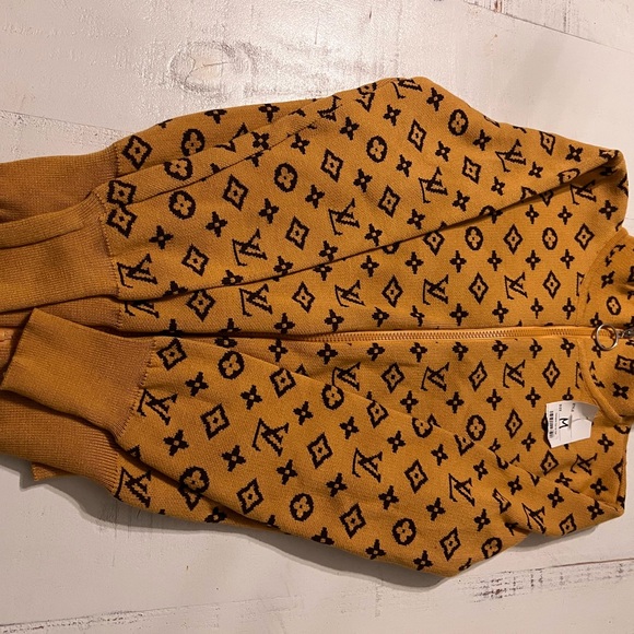 Designer Monogram Zip-Up Sweater - Picture 2 of 3